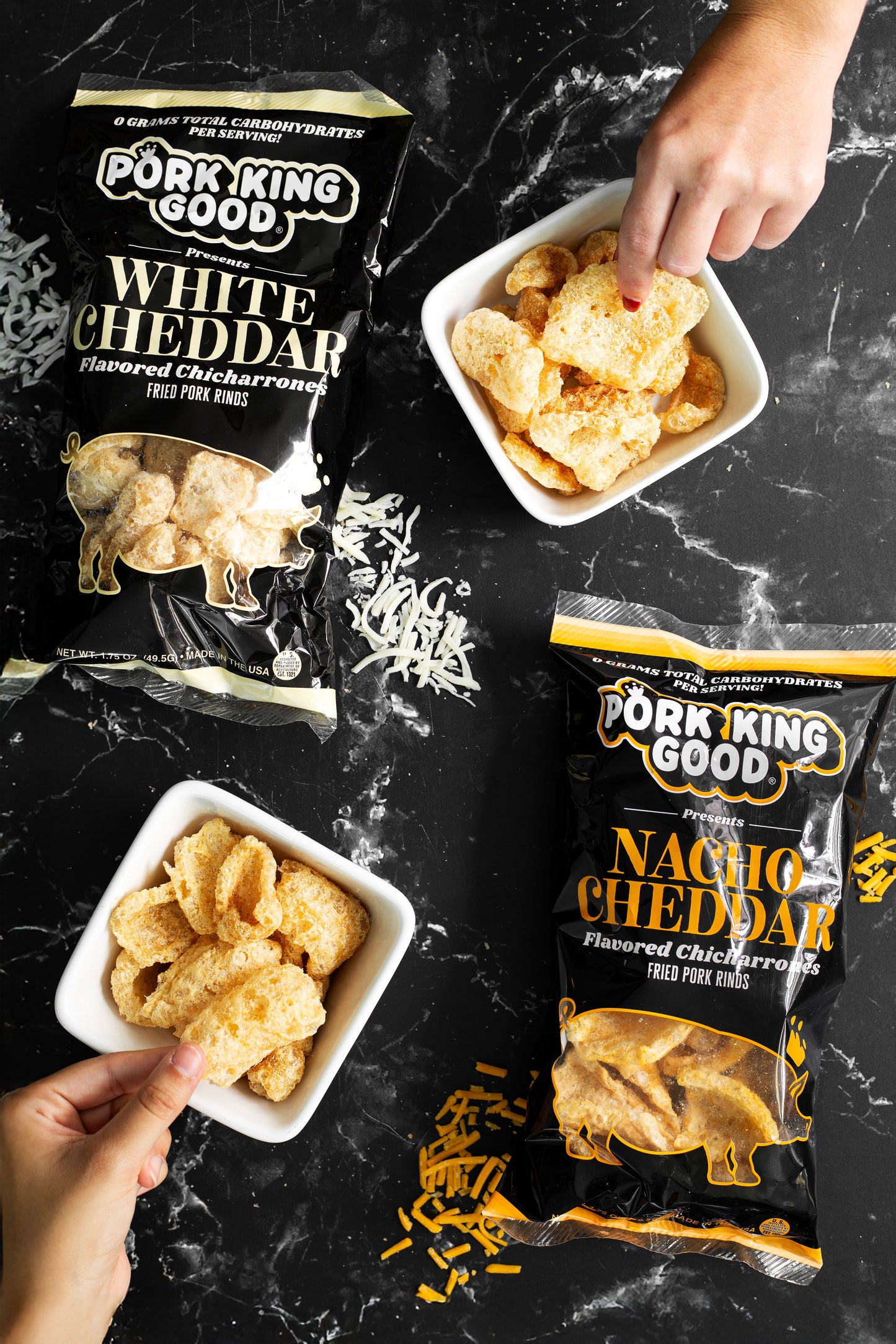 Pork King Good White Cheddar Pork Rinds - 3 oz