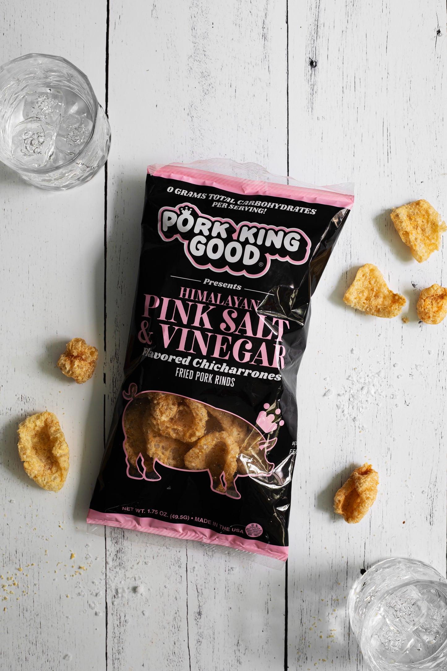 Pork King Good Himalayan Pink Salt & Vinegar 1.75oz Pork Rinds