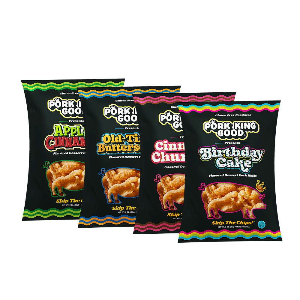 Sweet Mother of Pork - Dessert Flavored Pork Rind 3oz Variety 4-Pack