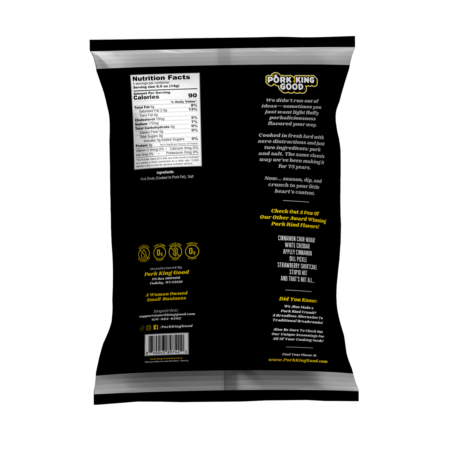 Pork King Good Your Mom's Favorite Original Pork Rinds - 3 oz