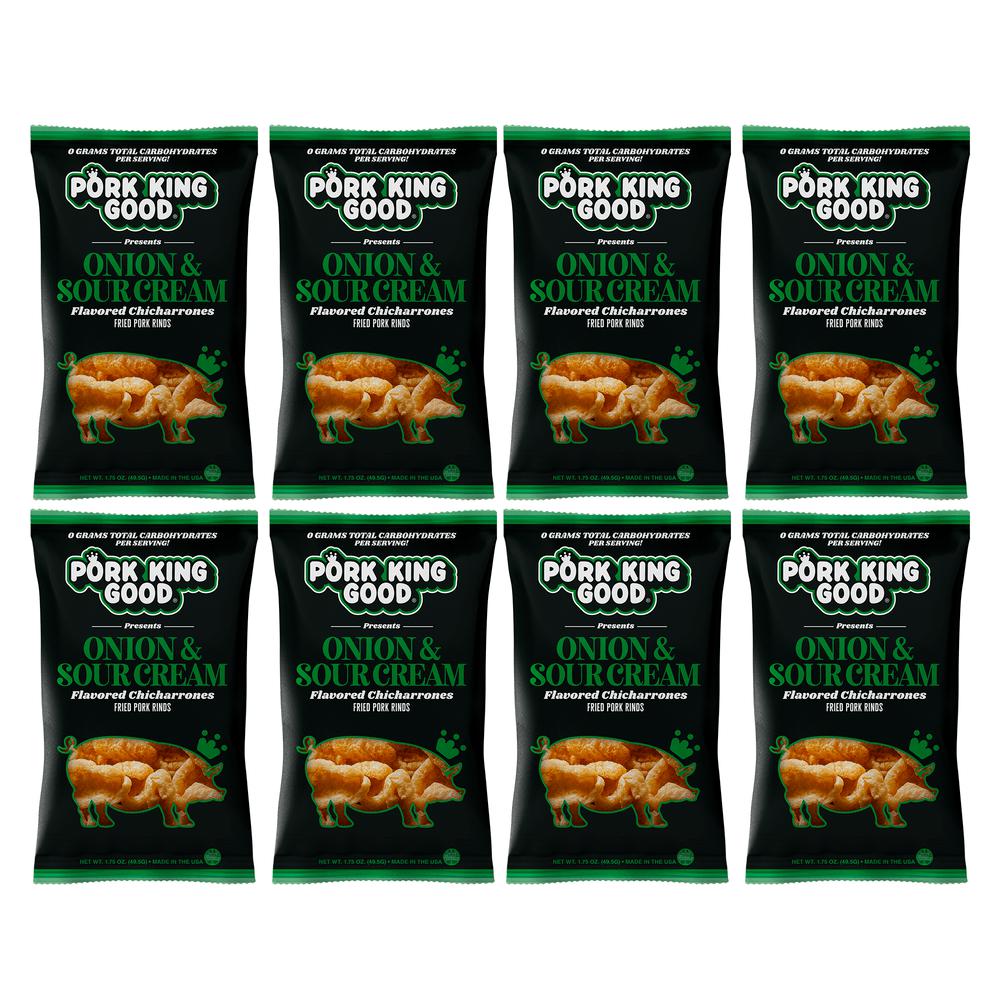 Pork King Good Onion & Sour Cream Pork Rinds - Pork King Good