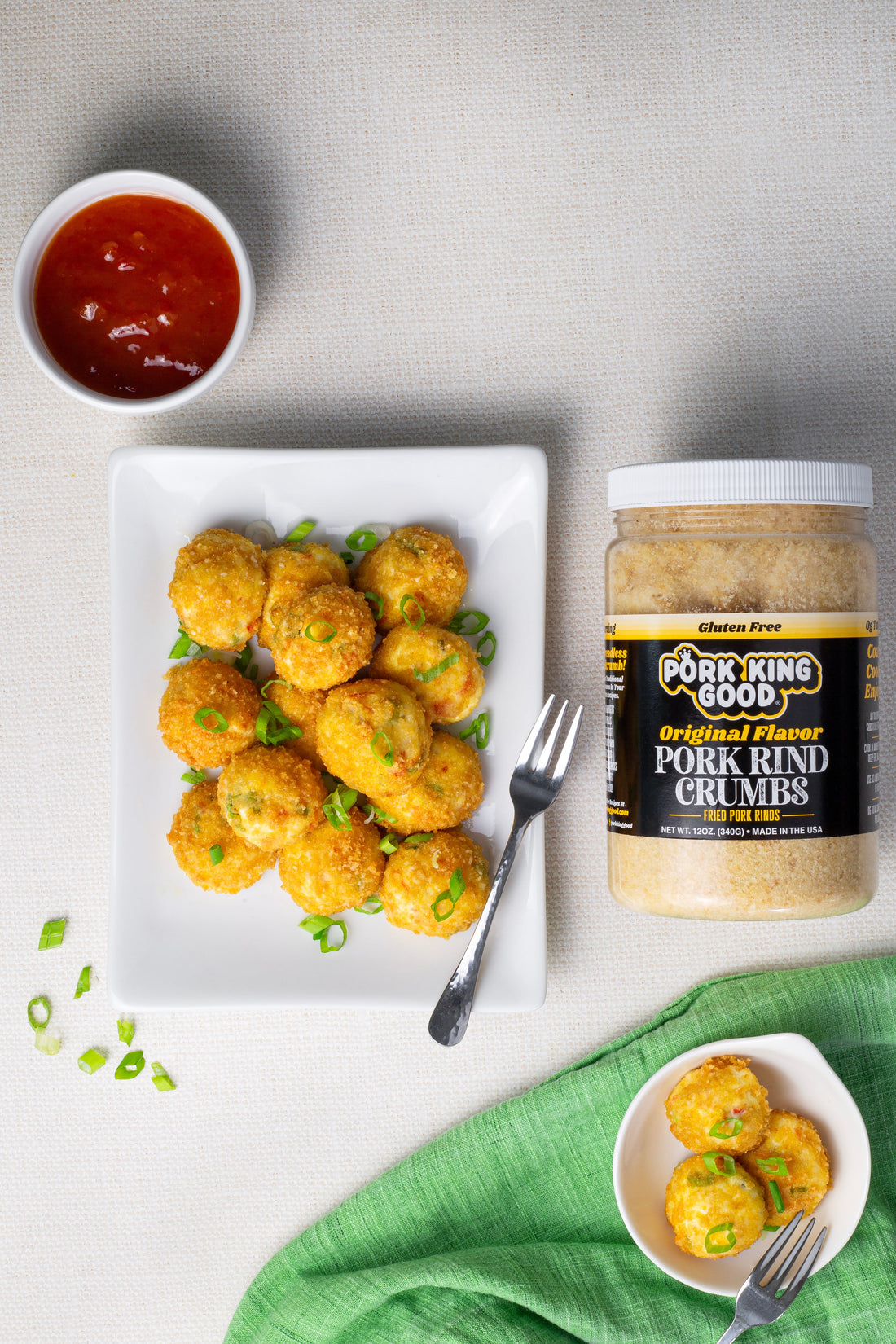 Air Fryer Pork Rind-Crusted Crab Rangoon Bites