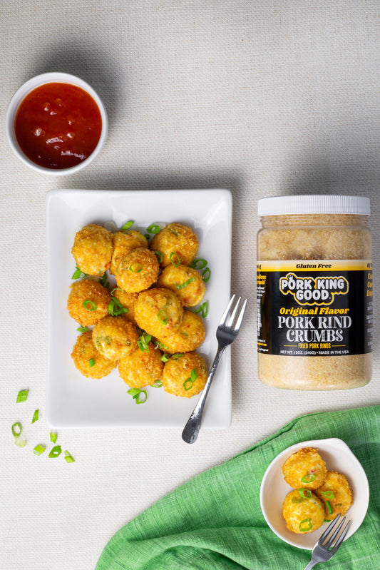 Air Fryer Pork Rind-Crusted Crab Rangoon Bites