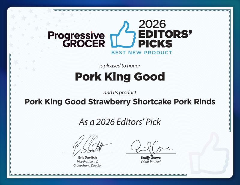 Strawberry Shortcake Pork Rinds Named a 2026 Progressive Grocer Editors' Pick