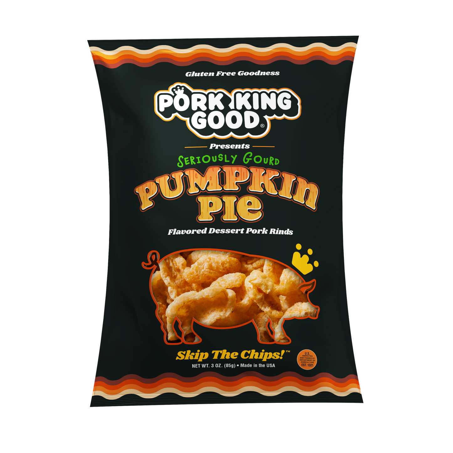 Pork King Good Pumpkin Pie Pork Rinds 3 oz - Single Bag