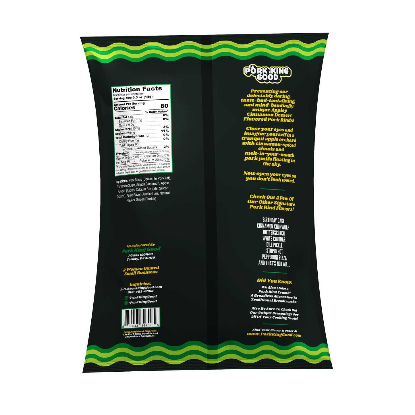 Pork King Good Appley Cinnamon Pork Rinds - 3 oz