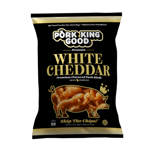 Pork King Good White Cheddar Pork Rinds - 3 oz