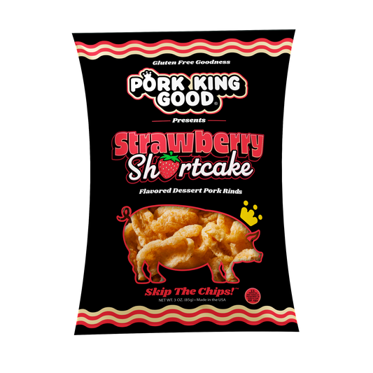 Pork King Good Strawberry Shortcake Pork Rinds 3 oz - Single Bag