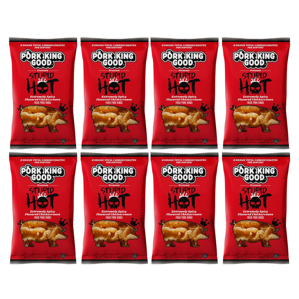 Pork King Good Stupid Hot Pork Rinds - Pork King Good