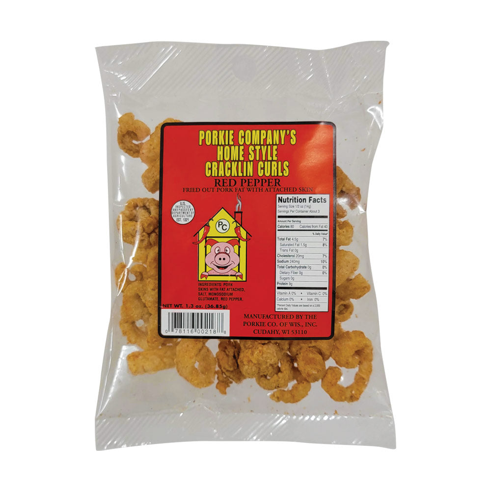 Porkie's Red Pepper Homestyle Cracklin Curls - 1.3 oz